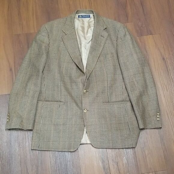 Vintage Brooks Brothers Herringbone Blazer Mens size 44 Long - Picture 1 of 5